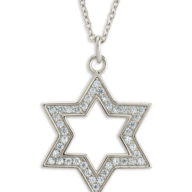 Pave CZ Star of David Pendant