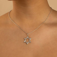 Pave CZ Star of David Pendant