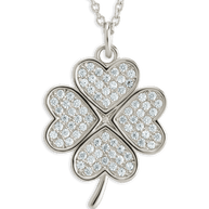 Pave CZ Shamrock Pendant