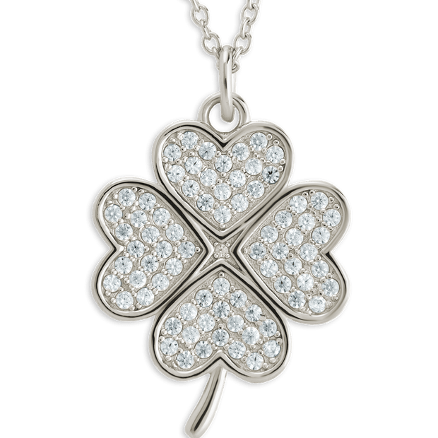 Pave CZ Shamrock Pendant