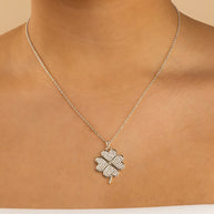 Pave CZ Shamrock Pendant