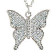 Pave CZ Butterfly Pendant