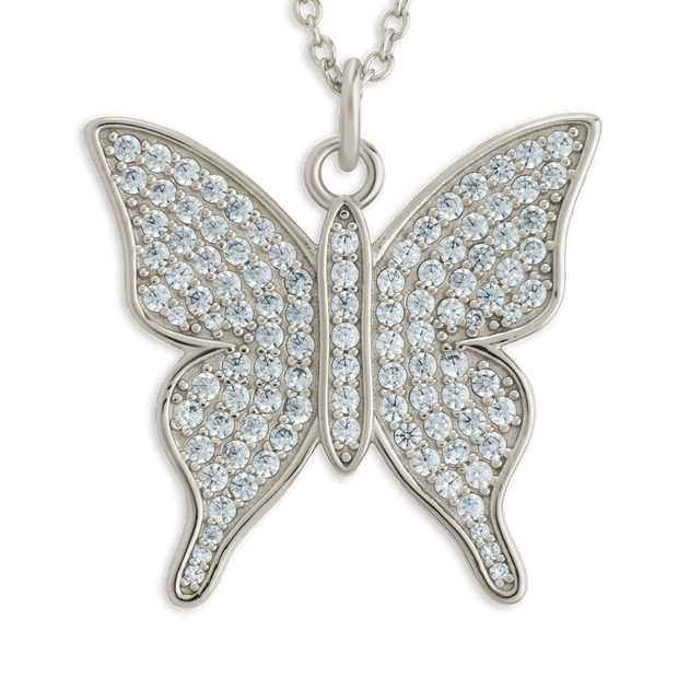 Pave CZ Butterfly Pendant
