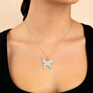 Pave CZ Butterfly Pendant