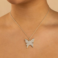 Pave CZ Butterfly Pendant