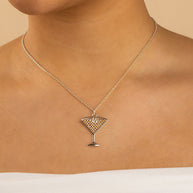 Pave CZ Espresso Martini Pendant