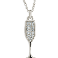 Pave CZ Champagne Flute Pendant