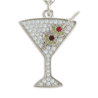 Pave CZ Dirty Martini Pendant