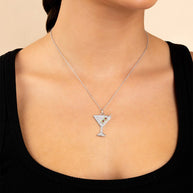 Pave CZ Dirty Martini Pendant