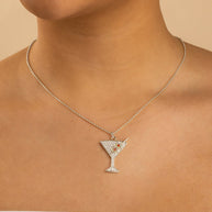 Pave CZ Dirty Martini Pendant