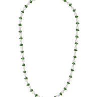 Emerald Pear & Round Cut Bezel CZ Tennis Necklace