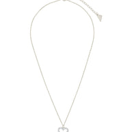 Sterling Silver Cubic Zirconia Outline Heart Pendant Necklace