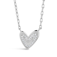 Sterling Silver Mabel CZ Heart Pendant Necklace