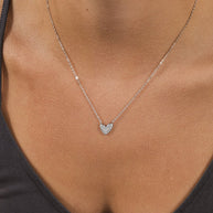 Sterling Silver Mabel CZ Heart Pendant Necklace
