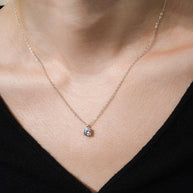 Sterling Silver Round CZ Prong Set Pendant