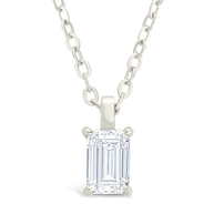 Sterling Silver Emerald Prong Set Pendant