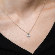 Sterling Silver Asscher Prong Set Pendant