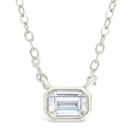 Sterling Silver Emerald Bezel Set Pendant