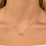 Sterling Silver Emerald Bezel Set Pendant