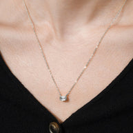Sterling Silver Emerald Bezel Set Pendant