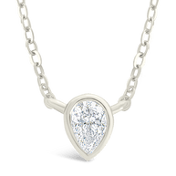 Sterling Silver Pear Bezel Set Pendant