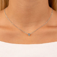 Sterling Silver Pear Bezel Set Pendant