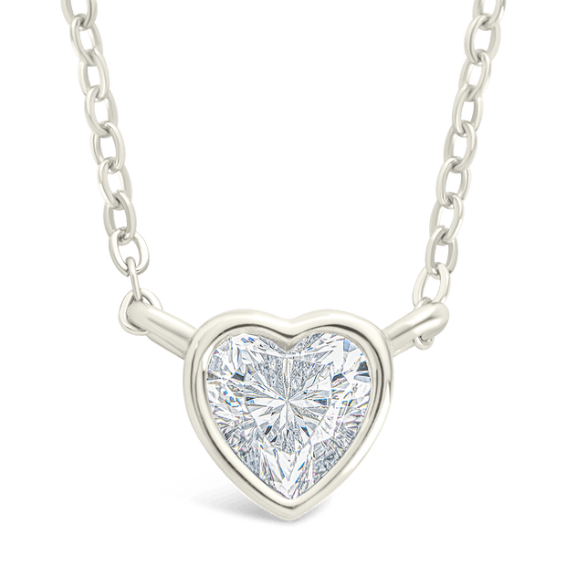 Sterling Silver Heart Bezel Set Pendant