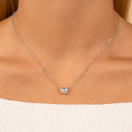 Sterling Silver Heart Bezel Set Pendant
