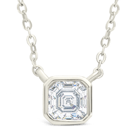 Sterling Silver Asscher Bezel Set Pendant