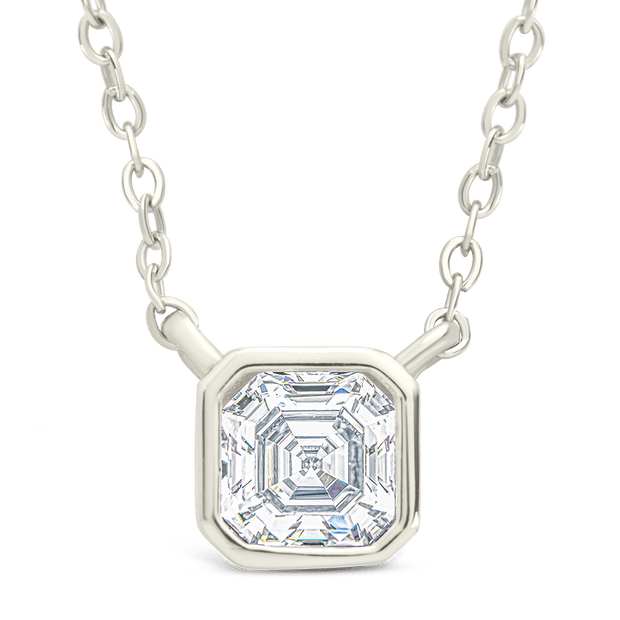 Sterling Silver Asscher Bezel Set Pendant