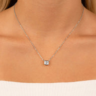 Sterling Silver Asscher Bezel Set Pendant