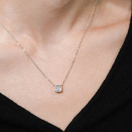 Sterling Silver Asscher Bezel Set Pendant