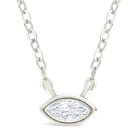 Sterling Silver Marquise Bezel Set Pendant