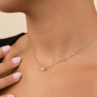Sterling Silver Marquise Bezel Set Pendant