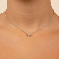 Sterling Silver Marquise Bezel Set Pendant