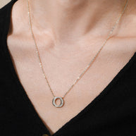 Sterling Silver CZ Interlocking Circle Pendant