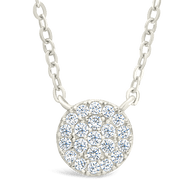 Sterling Silver CZ Disc Pendant