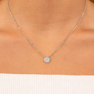 Sterling Silver CZ Disc Pendant