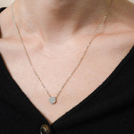 Sterling Silver CZ Disc Pendant