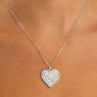 Sterling Silver CZ Statement Heart Pendant