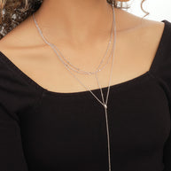 Triple Layer Triangle Drop Chain Necklace