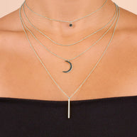 Crescent & Bar Multi Layer Necklace