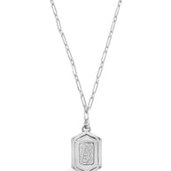 Hexagon Tag Initial Pendant Necklace