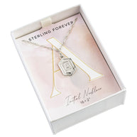 Hexagon Tag Initial Pendant Necklace