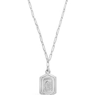 Hexagon Tag Initial Pendant Necklace