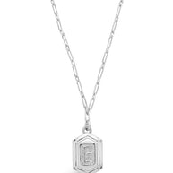 Hexagon Tag Initial Pendant Necklace