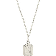 Hexagon Tag Initial Pendant Necklace