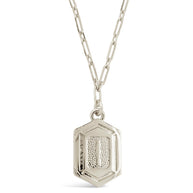 Hexagon Tag Initial Pendant Necklace
