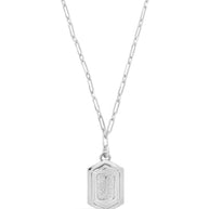 Hexagon Tag Initial Pendant Necklace