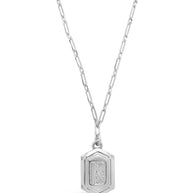 Hexagon Tag Initial Pendant Necklace